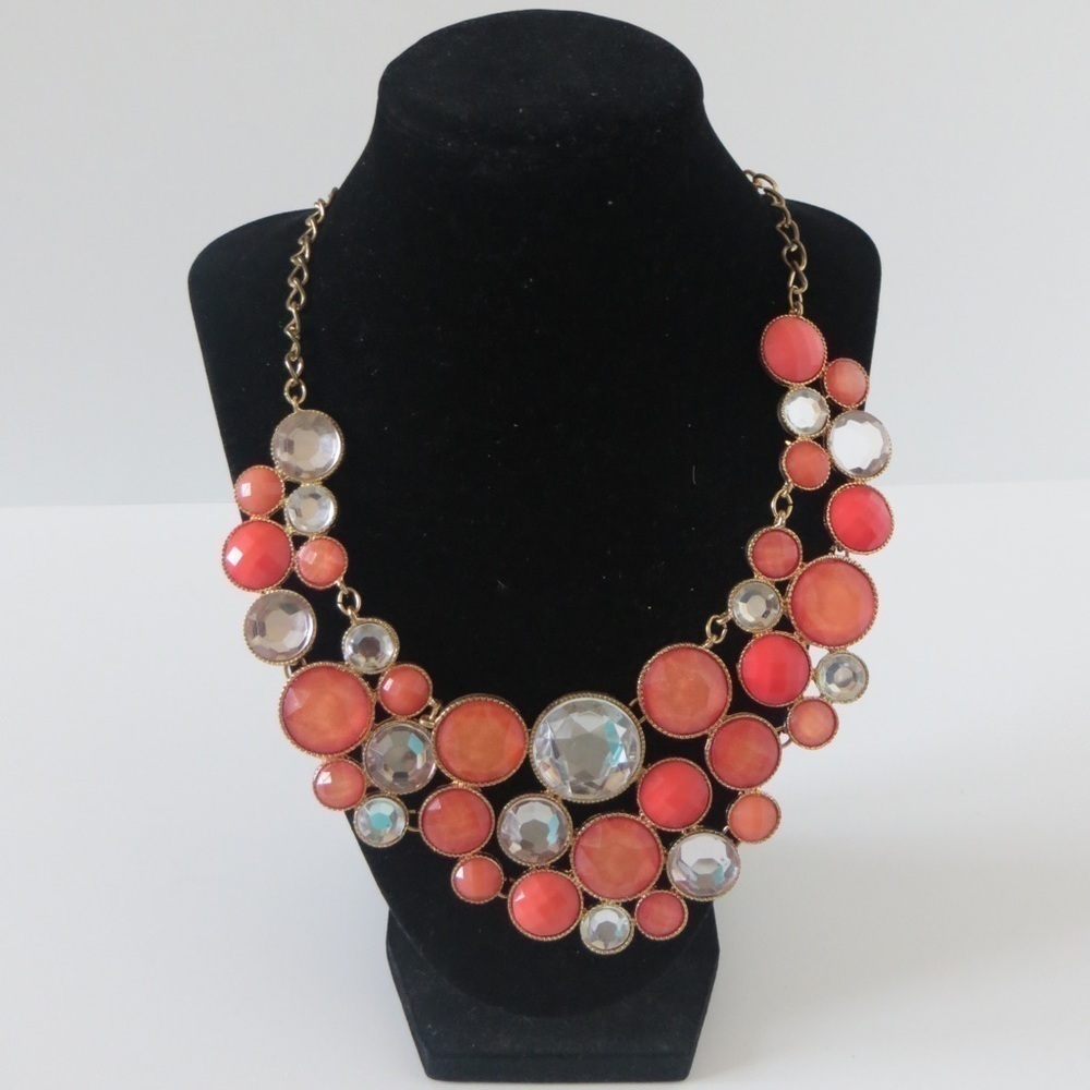INC Orange and Gold Bib Necklace 🔴